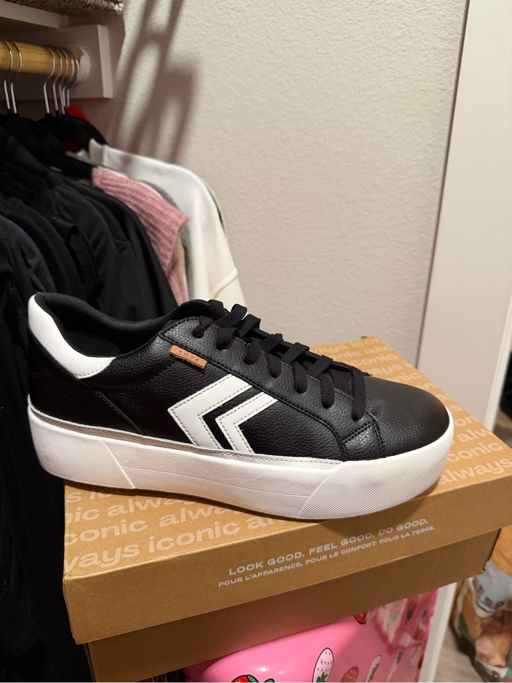 Dr. Scholl's Black and White Platform Sneaker